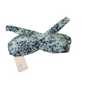 Sauipe Blue Juliette Bandeau Strapless Bikini Top Sz M NWT